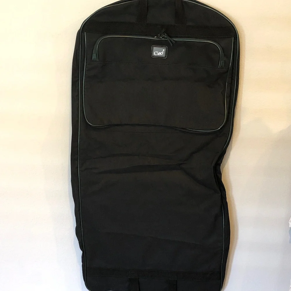 Ciao Black Men's Travel Garment Bag with Front Pocket